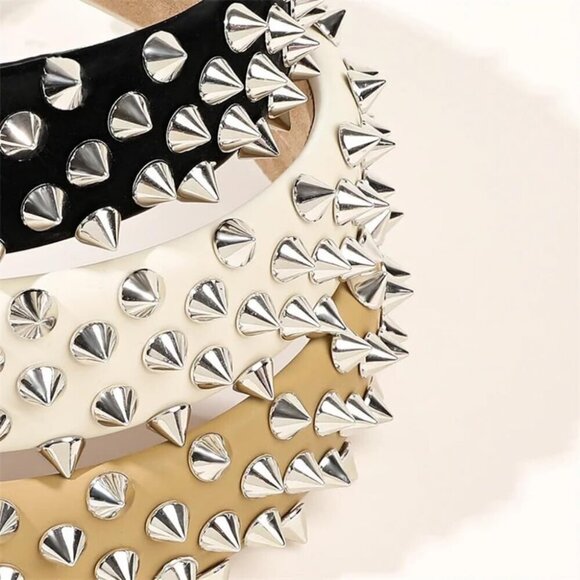Punk Studded Headband Metallic Spike Hair Accessories for Halloween Cosplay